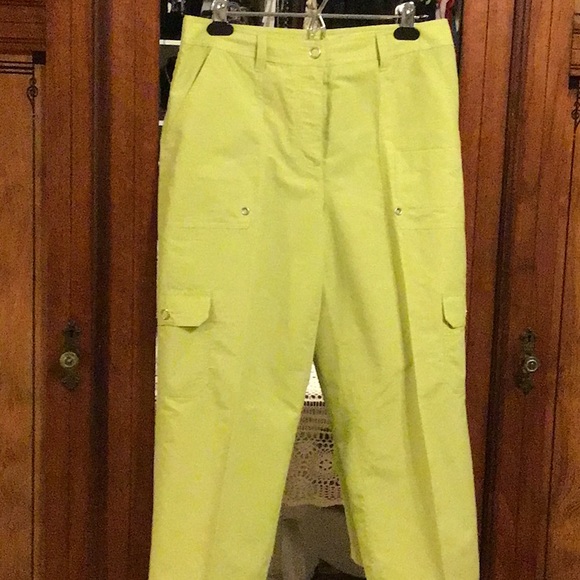 Chico's Pants & Jumpsuits Chicos Cottonnylon Lime Green Cargo Pants